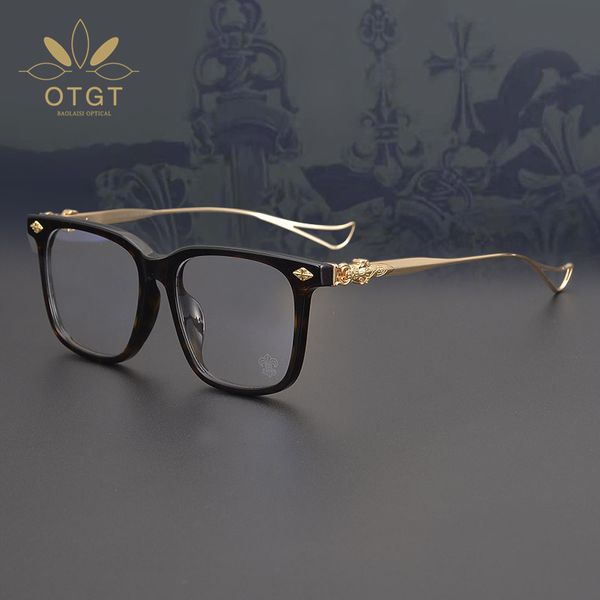design sunglasses employee jane danluo: versatile touch plate eyeglass , square large myopia spectacle frame, White;black