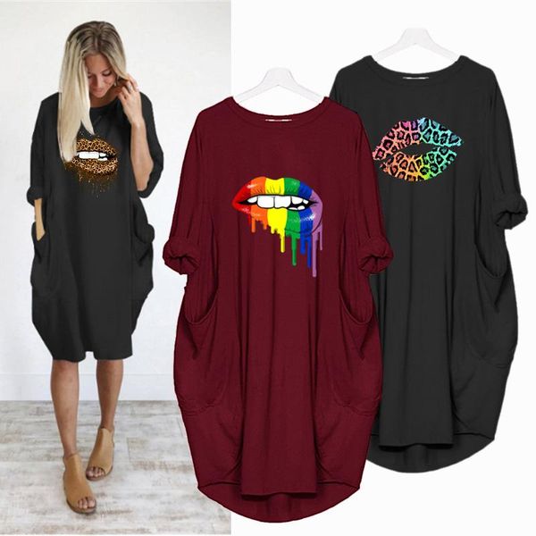 casual dresses plus size women loose dress lips print long sleeve o neck pocket party midi streetwear vestidos mujer, Black;gray
casual dresses plus size women loose dress lips print long sleeve o neck pocket party midi streetwear vestidos mujer, Black;gray