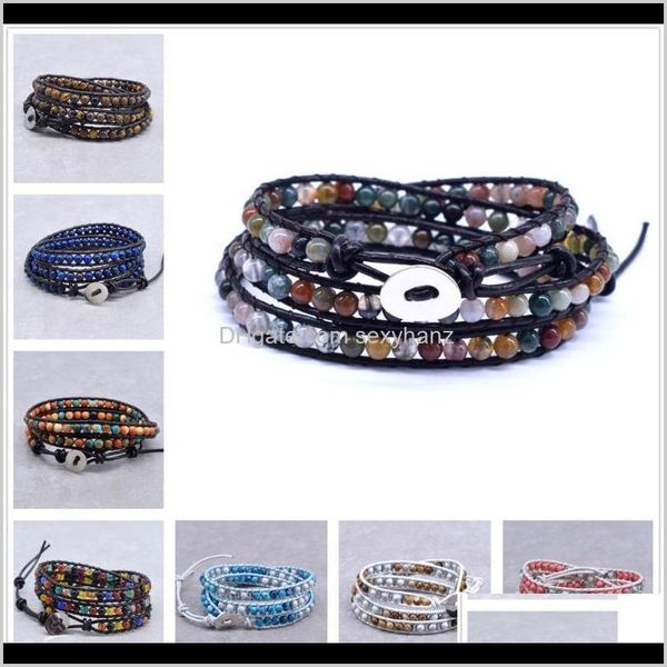beaded, strands drop delivery 2021 voq creative handmade gifts chakra jewelry multi color natural stone beads leather wrap bracelet couples, Black
beaded, strands drop delivery 2021 voq creative handmade gifts chakra jewelry multi color natural stone beads leather wrap bracelet couples, Black