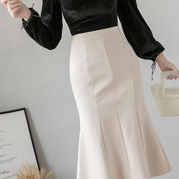 high waist midi women skirt plus size ruffles khaki apricot office ol fashion package hip mermaid womens, Black
high waist midi women skirt plus size ruffles khaki apricot office ol fashion package hip mermaid womens, Black