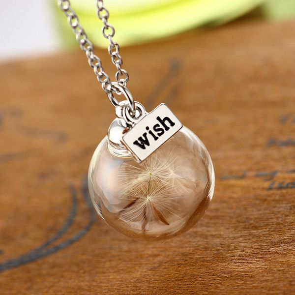 selling jewelry lettering clavicle chain dandelion round glass cover necklace accessories, Silver
selling jewelry lettering clavicle chain dandelion round glass cover necklace accessories, Silver