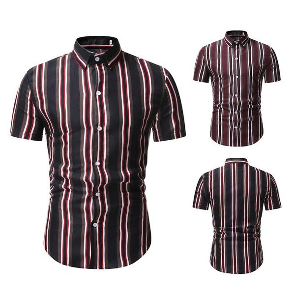 men brand personalized fashion business casual summer short sleeved beach vacation hawaii shirt shirts striped men's, White;black
men brand personalized fashion business casual summer short sleeved beach vacation hawaii shirt shirts striped men's, White;black
