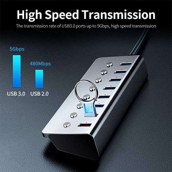 hubs multifunctional 8 ports usb hub extension converter with 7 usb3.0 expansion 1 charging port independent switches
hubs multifunctional 8 ports usb hub extension converter with 7 usb3.0 expansion 1 charging port independent switches