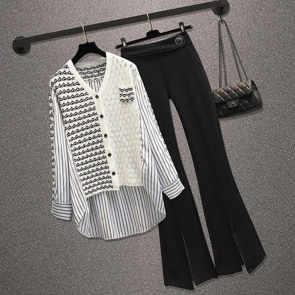 women's two piece pants dress, foreign style, autumn covering the stomach, showing thin, age reducing trousers, slim fitting suit, White
women's two piece pants dress, foreign style, autumn covering the stomach, showing thin, age reducing trousers, slim fitting suit, White