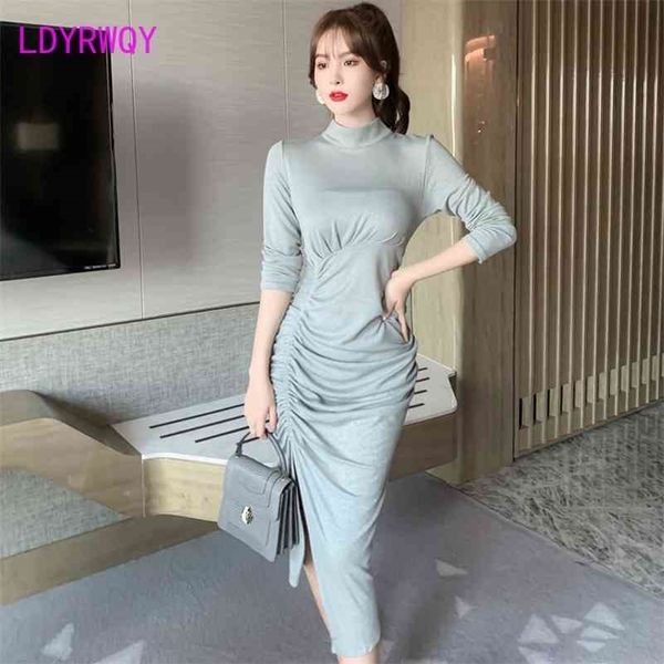 fall / winter casual pleated waist drawstring buttock split mid length slim bottom dress 210416, Black;gray
fall / winter casual pleated waist drawstring buttock split mid length slim bottom dress 210416, Black;gray