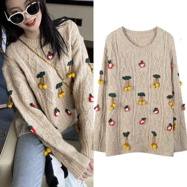 women's sweaters fashion women winter christmas sweet cherry embroidered flowers sweater pullover long sleeve casual o-neck jumper vest, White;black
women's sweaters fashion women winter christmas sweet cherry embroidered flowers sweater pullover long sleeve casual o-neck jumper vest, White;black