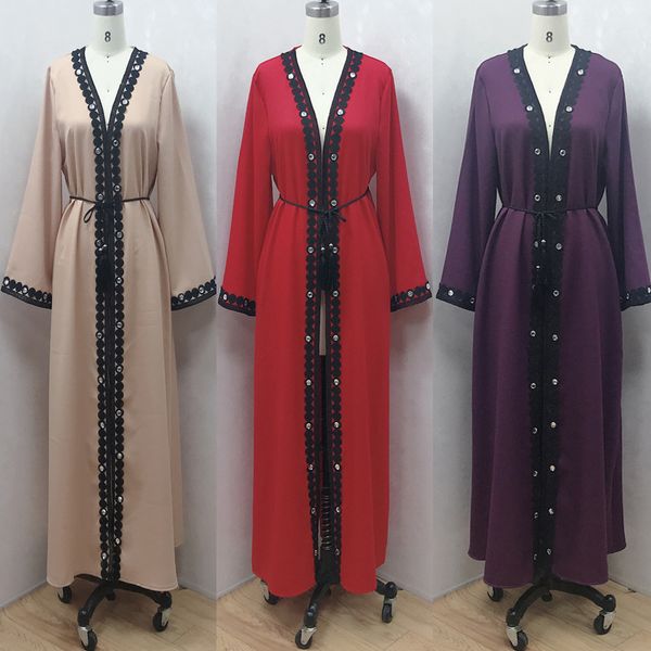 ramadan muslim abaya dress women lace-up dubai arab jubah kaftan hijab dresses turkey islamic clothes musulman ensembles abayas, Red
ramadan muslim abaya dress women lace-up dubai arab jubah kaftan hijab dresses turkey islamic clothes musulman ensembles abayas, Red