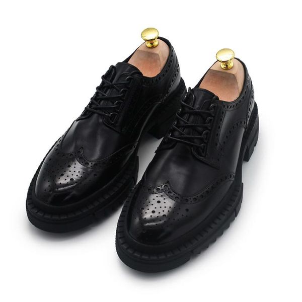dress shoes thick soles height increase genuine leather men trendy black wedding brogue carving mens work size 37-44
dress shoes thick soles height increase genuine leather men trendy black wedding brogue carving mens work size 37-44