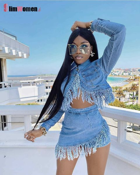 streetwear split ripped jean coat women denim 2 piece dress set turn down neck long sleeve jacket tassel jean dress vestido 210709, White
streetwear split ripped jean coat women denim 2 piece dress set turn down neck long sleeve jacket tassel jean dress vestido 210709, White