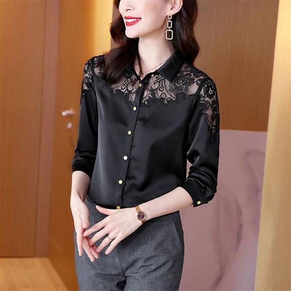 women's blouses & shirts women spring autumn style chiffon satin lady embroidery long sleeve turn-down collar lace decor blusas x257, White
women's blouses & shirts women spring autumn style chiffon satin lady embroidery long sleeve turn-down collar lace decor blusas x257, White