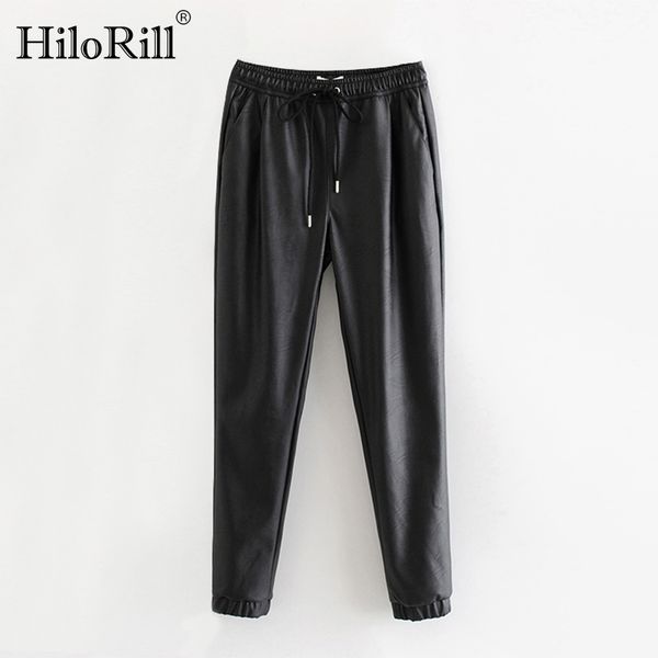 pu leather pants women long length high waist black drawstring tie solid female trousers pocket basic bottoms 210508, Black;white
pu leather pants women long length high waist black drawstring tie solid female trousers pocket basic bottoms 210508, Black;white