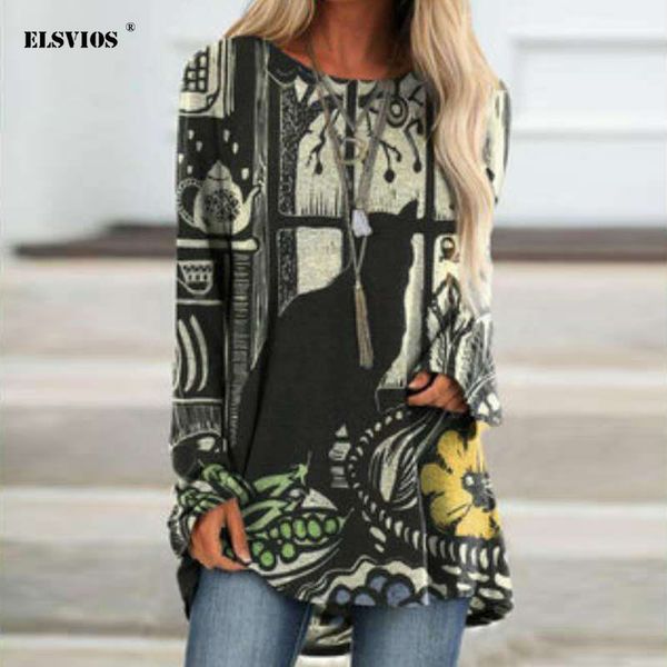 2021 fall winter vintage printed elegant o neck long sleeve mid-length shirt plus size women casual loose streetwear shirts, White
2021 fall winter vintage printed elegant o neck long sleeve mid-length shirt plus size women casual loose streetwear shirts, White