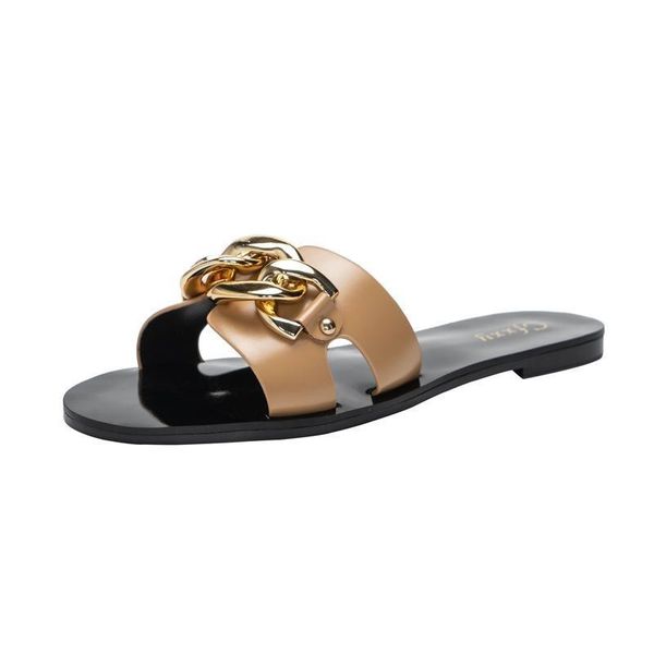 slippers ladies 2021 summer slides fashion black metal chain decorated flat round toe women female beach shoes
slippers ladies 2021 summer slides fashion black metal chain decorated flat round toe women female beach shoes