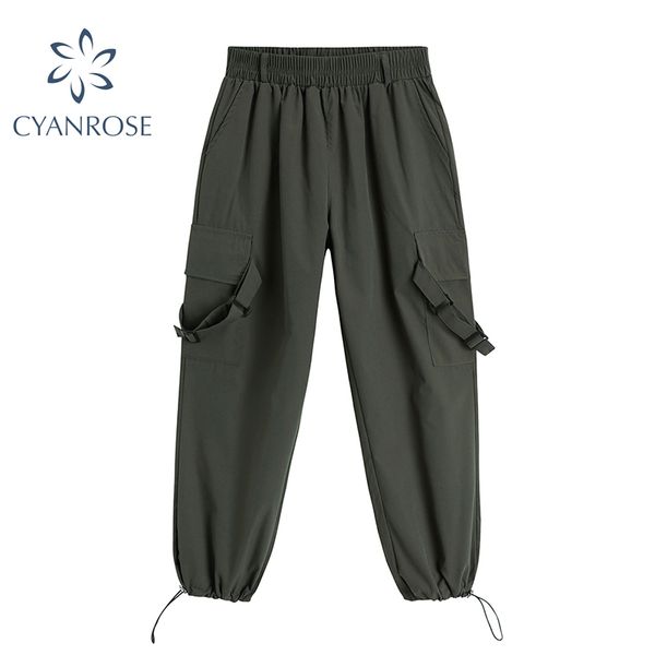 high waist elastic overalls pants streetwear loose fashion harajuku solid trousers femme casual drawstring lace up tide pants 210417, Black;white
high waist elastic overalls pants streetwear loose fashion harajuku solid trousers femme casual drawstring lace up tide pants 210417, Black;white