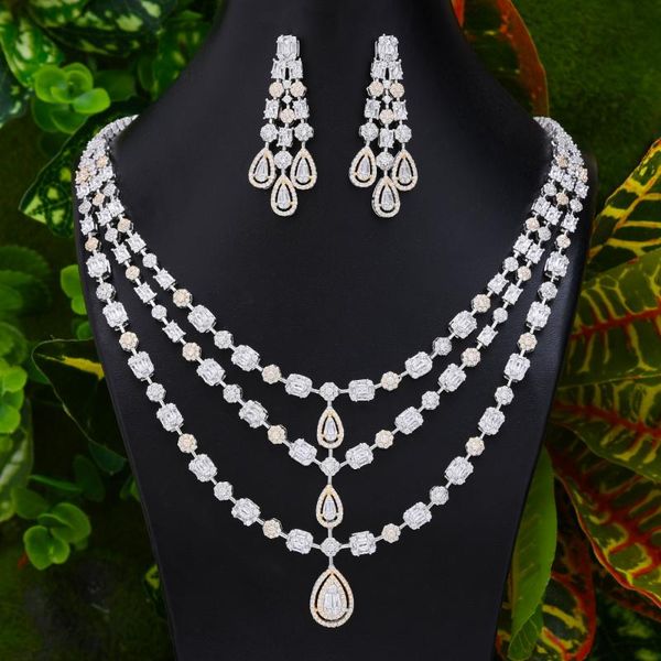 wedding jewelry sets godki luxury 3 layer princess necklace earring set for women full cubic zircon dubai bridal, Slivery;golden
wedding jewelry sets godki luxury 3 layer princess necklace earring set for women full cubic zircon dubai bridal, Slivery;golden
