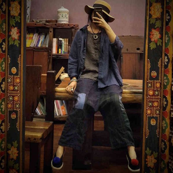 johnature calf-length pants casual loose elastic waist patchwork flat straight trousers handmade comfortable women linen pants 210521, Blue
johnature calf-length pants casual loose elastic waist patchwork flat straight trousers handmade comfortable women linen pants 210521, Blue