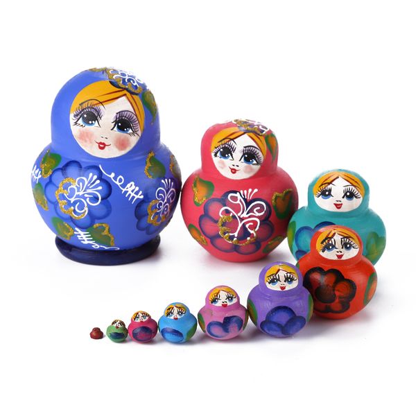 10pcs wood russian nesting dolls matryoshka dolls hand paint blue girls pattern kids gifts crafted doll home deskornament#38
10pcs wood russian nesting dolls matryoshka dolls hand paint blue girls pattern kids gifts crafted doll home deskornament#38