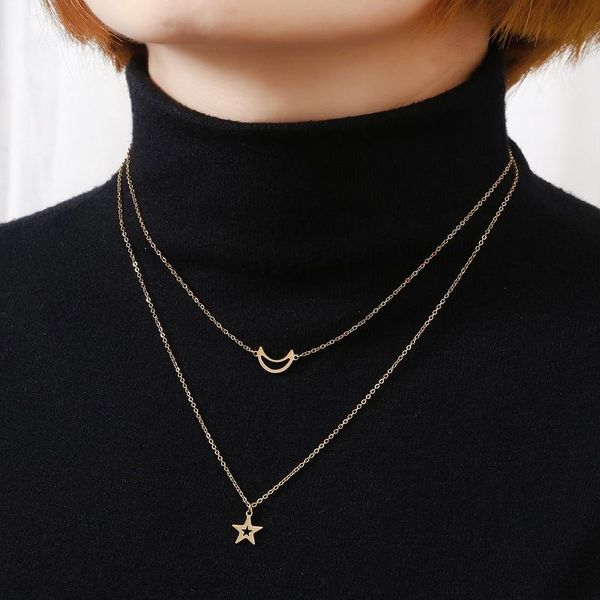 chains korean minimalist of trend long double row irregular moon pendant star sweater necklace 18k gold plated women, Silver
chains korean minimalist of trend long double row irregular moon pendant star sweater necklace 18k gold plated women, Silver