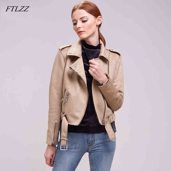 faux suede leather jacket women slim zipper biker coat black motorcycle belted short coats basic street outwear 210423
faux suede leather jacket women slim zipper biker coat black motorcycle belted short coats basic street outwear 210423