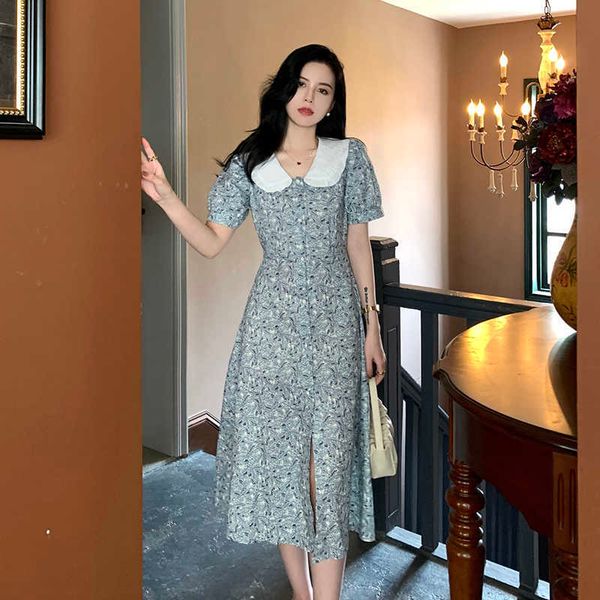 vintage floral printed dresses for women summer sweet korean fashion elegant midi dress vestido 210529, Black;gray
vintage floral printed dresses for women summer sweet korean fashion elegant midi dress vestido 210529, Black;gray