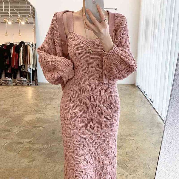 skirt korean chic knitted 2 piece set women single-breasted lantern sleeve cardigan coat + spaghetti strap sweater dress d0zl, Black
skirt korean chic knitted 2 piece set women single-breasted lantern sleeve cardigan coat + spaghetti strap sweater dress d0zl, Black