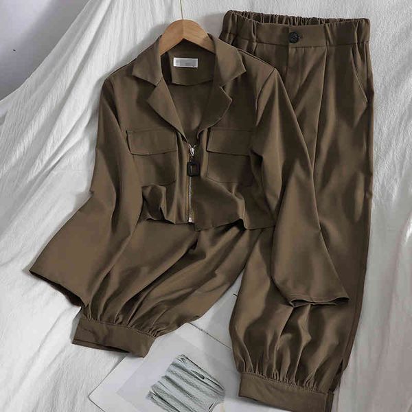 casual spring fashion two girls'ensemble ed single-crop suit breasted jacket pants define female short blazers sweatpants}, White
casual spring fashion two girls'ensemble ed single-crop suit breasted jacket pants define female short blazers sweatpants}, White