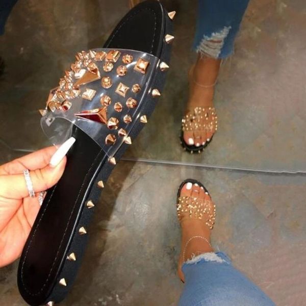 slippers plus size women transparent rivets 2021 fashion summer flat sandals flip flop outdoor pvc shoes, Black
slippers plus size women transparent rivets 2021 fashion summer flat sandals flip flop outdoor pvc shoes, Black