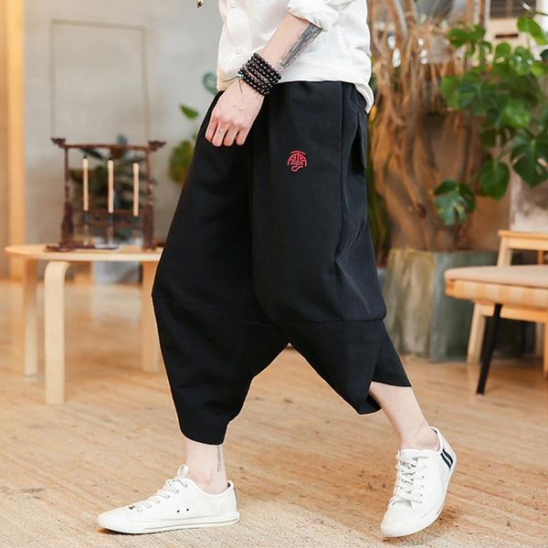 mens summer joggers cotton harem pants men large size casual elastic waist baggy linen male trousers plus m-5xl men's, Black 
mens summer joggers cotton harem pants men large size casual elastic waist baggy linen male trousers plus m-5xl men's, Black