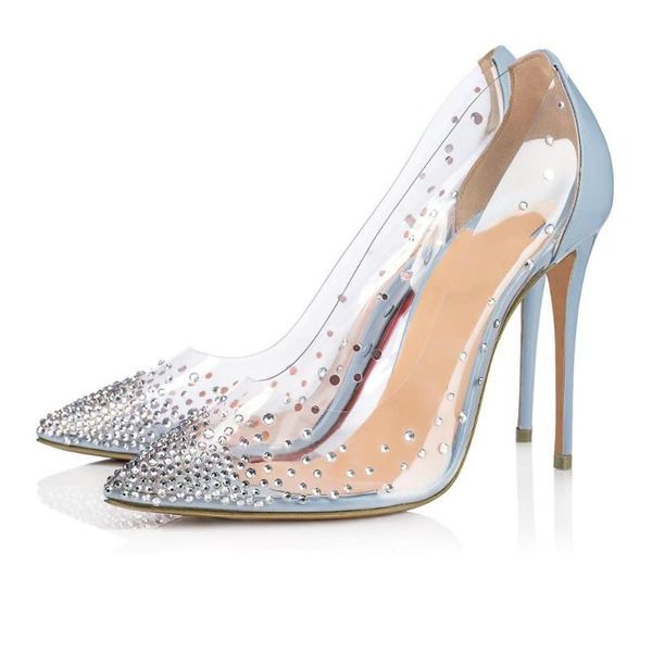 dress shoes clear pvc bling wedding sky blue stiletto heels silver crystal pointed toe pumps patchwork glitter party, Black
dress shoes clear pvc bling wedding sky blue stiletto heels silver crystal pointed toe pumps patchwork glitter party, Black