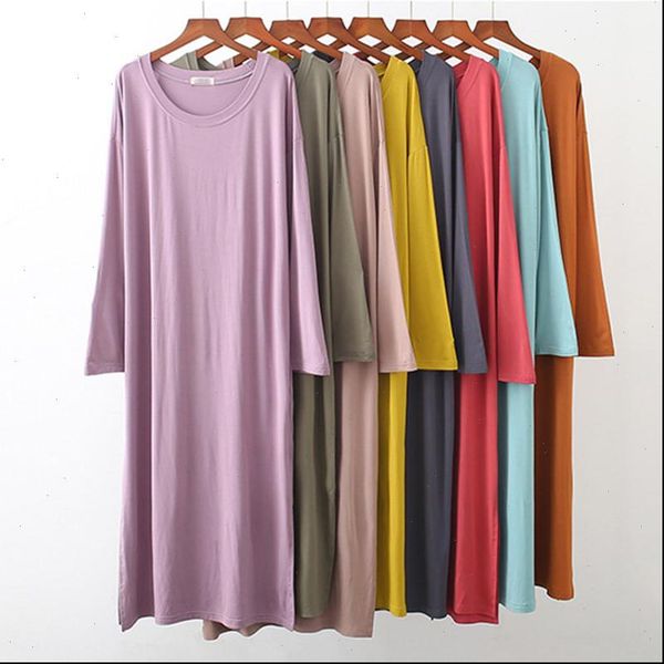 nightdress o neck modal cotton womens sleepwears long sleeve nightgown comfortable loose sleepwear spring summer night shirt female dresses, Black;red
nightdress o neck modal cotton womens sleepwears long sleeve nightgown comfortable loose sleepwear spring summer night shirt female dresses, Black;red