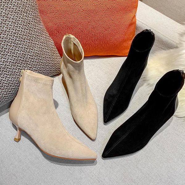 boots 2021 winter women ankle warm shoes solid black beige faux suede leather point toe zipper thin high heel
boots 2021 winter women ankle warm shoes solid black beige faux suede leather point toe zipper thin high heel