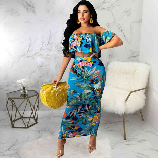 ladies short sleeve fashion digital print bra splicing two piece dress set, White
ladies short sleeve fashion digital print bra splicing two piece dress set, White