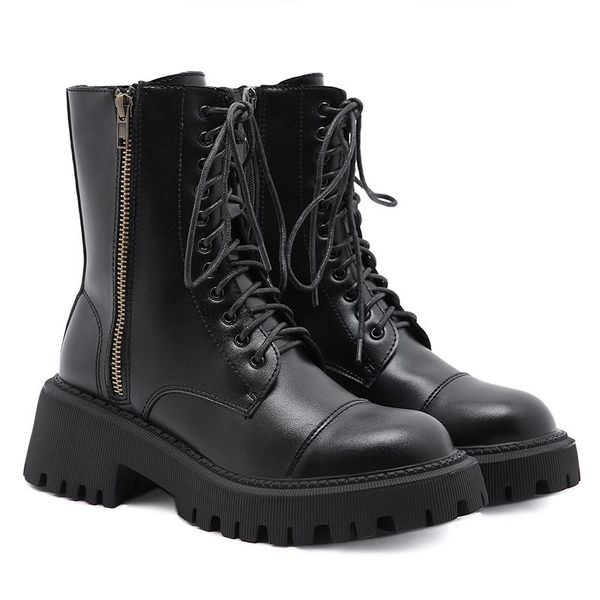 boots 2021 fashion woman genuine leather lace-up thick heel ankle round toe winter zip warm motorcycle ladies shoes, Black
boots 2021 fashion woman genuine leather lace-up thick heel ankle round toe winter zip warm motorcycle ladies shoes, Black