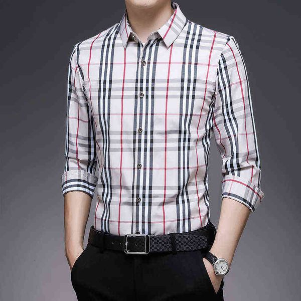 short sleeve striped men's 2021 summer casual button neck shirt slim fit middle-aged and young men's wear, White;black
short sleeve striped men's 2021 summer casual button neck shirt slim fit middle-aged and young men's wear, White;black