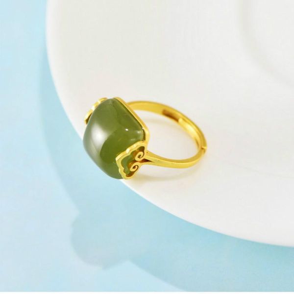 cluster rings wholesale silver jewelry s925 sterling gilt ethnic style natural hetian jade wishful open ring women, Golden;silver
cluster rings wholesale silver jewelry s925 sterling gilt ethnic style natural hetian jade wishful open ring women, Golden;silver