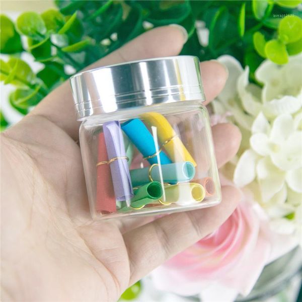storage bottles & jars 24pcs 50ml transparent glass container screw plastic cap with silver tangent cute craft vial refillable bottle empty
storage bottles & jars 24pcs 50ml transparent glass container screw plastic cap with silver tangent cute craft vial refillable bottle empty