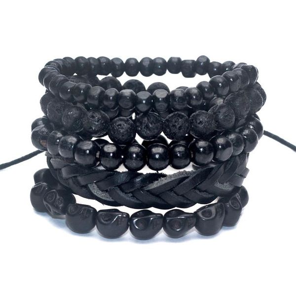 charm bracelets 1 set 4-5 pcs black out bamboo wood, lava stone beads skull and pull-closure leather bracelet men's fashion pack, Golden;silver
charm bracelets 1 set 4-5 pcs black out bamboo wood, lava stone beads skull and pull-closure leather bracelet men's fashion pack, Golden;silver