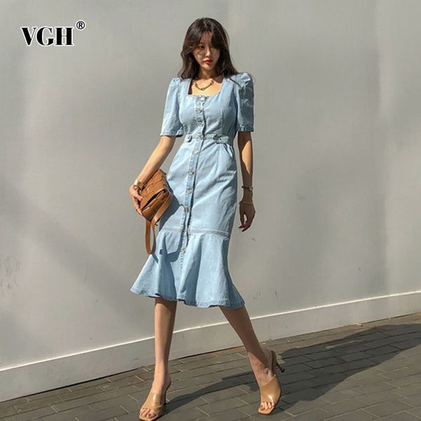 vgh denim korean solid dress for women square collar short sleeve high waist patchwork ruffle midi dresses female fashion new 210421, Black;gray
vgh denim korean solid dress for women square collar short sleeve high waist patchwork ruffle midi dresses female fashion new 210421, Black;gray