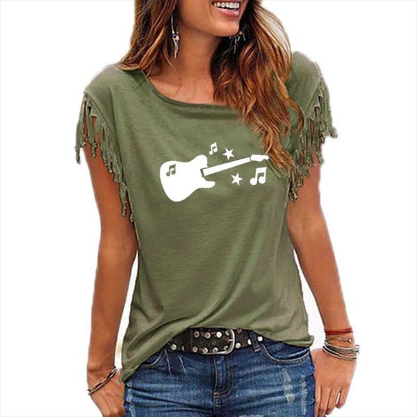 guitar music printed cotton sleeve womens t shirts funny summer tee femme, White
guitar music printed cotton sleeve womens t shirts funny summer tee femme, White