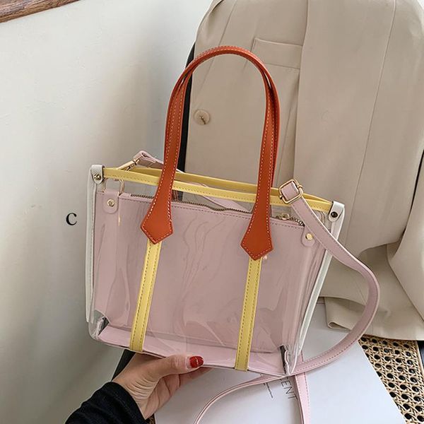 cross body fashion jelly clear tote bags for women 2021 patchwork pvc shoulder designer handbag transparent composite bag purse
cross body fashion jelly clear tote bags for women 2021 patchwork pvc shoulder designer handbag transparent composite bag purse