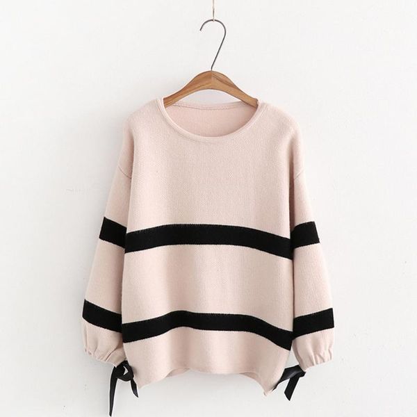 women's sweaters ladies casual long sleeve stripe versatile fashion woman autumn wild loose knit daily blouse sueter mujer invierno, White;black
women's sweaters ladies casual long sleeve stripe versatile fashion woman autumn wild loose knit daily blouse sueter mujer invierno, White;black