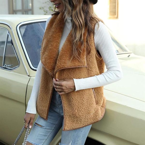 women's vests plush jacket women vest solid sleeveless pockets jackets lapel open front cardigan sherpa ladies vintage, Black;white
women's vests plush jacket women vest solid sleeveless pockets jackets lapel open front cardigan sherpa ladies vintage, Black;white