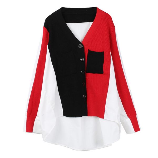 sweaters early autumn retro hong kong-style design niche net red light cooked style stitching knitted cardigan, White;black
sweaters early autumn retro hong kong-style design niche net red light cooked style stitching knitted cardigan, White;black