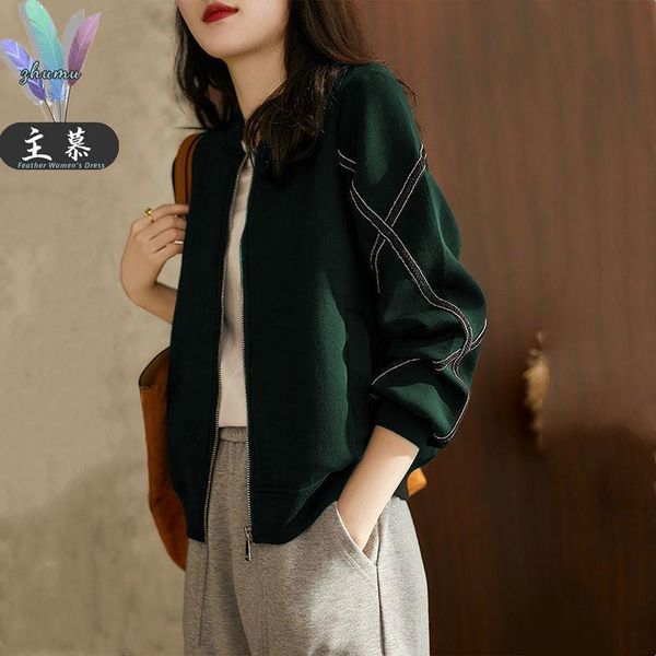 dark green collar jacket coat women's 2021 spring foreign style cross jackets, Black;brown
dark green collar jacket coat women's 2021 spring foreign style cross jackets, Black;brown