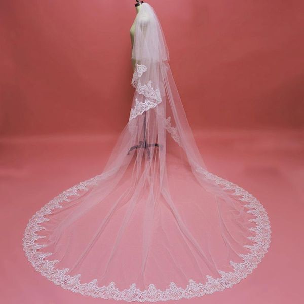 bridal veils real po 2 layers sparkling sequined lace long wedding veil with comb white ivory cathedral voile de mariee, Black
bridal veils real po 2 layers sparkling sequined lace long wedding veil with comb white ivory cathedral voile de mariee, Black
