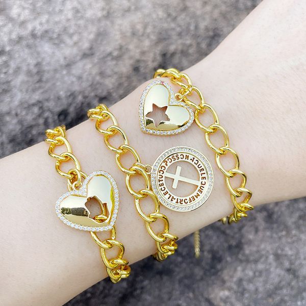 bohemian fashion bracelet love peach heart thick chain bracelet women's new brc88, Golden;silver
bohemian fashion bracelet love peach heart thick chain bracelet women's new brc88, Golden;silver