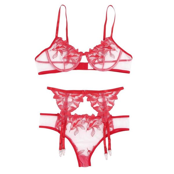 bras sets embroidery set for women push up half padded cup underwired floral pattern lingerie garter belt thong female bodysuits, Red;black
bras sets embroidery set for women push up half padded cup underwired floral pattern lingerie garter belt thong female bodysuits, Red;black