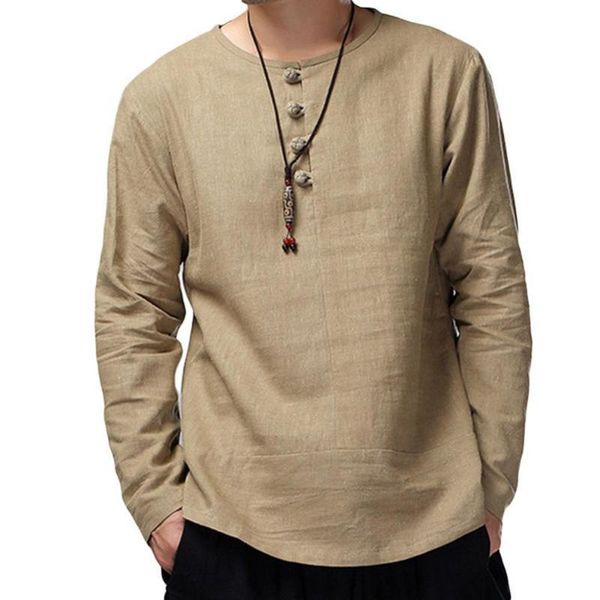 men's casual shirts spring autumn men solid color long sleeve o neck buttons cotton loose pullover shirt plus size xl, White;black
men's casual shirts spring autumn men solid color long sleeve o neck buttons cotton loose pullover shirt plus size xl, White;black