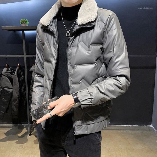 men's down & parkas 2021 winter thicken cotton padded coat men casual warm puffer jacket fashion pu leather mens bubble e259, Black
men's down & parkas 2021 winter thicken cotton padded coat men casual warm puffer jacket fashion pu leather mens bubble e259, Black