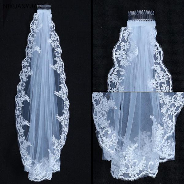 bridal veils voile mariage lace edge white ivory cathedral wedding long with comb accessories, Black
bridal veils voile mariage lace edge white ivory cathedral wedding long with comb accessories, Black